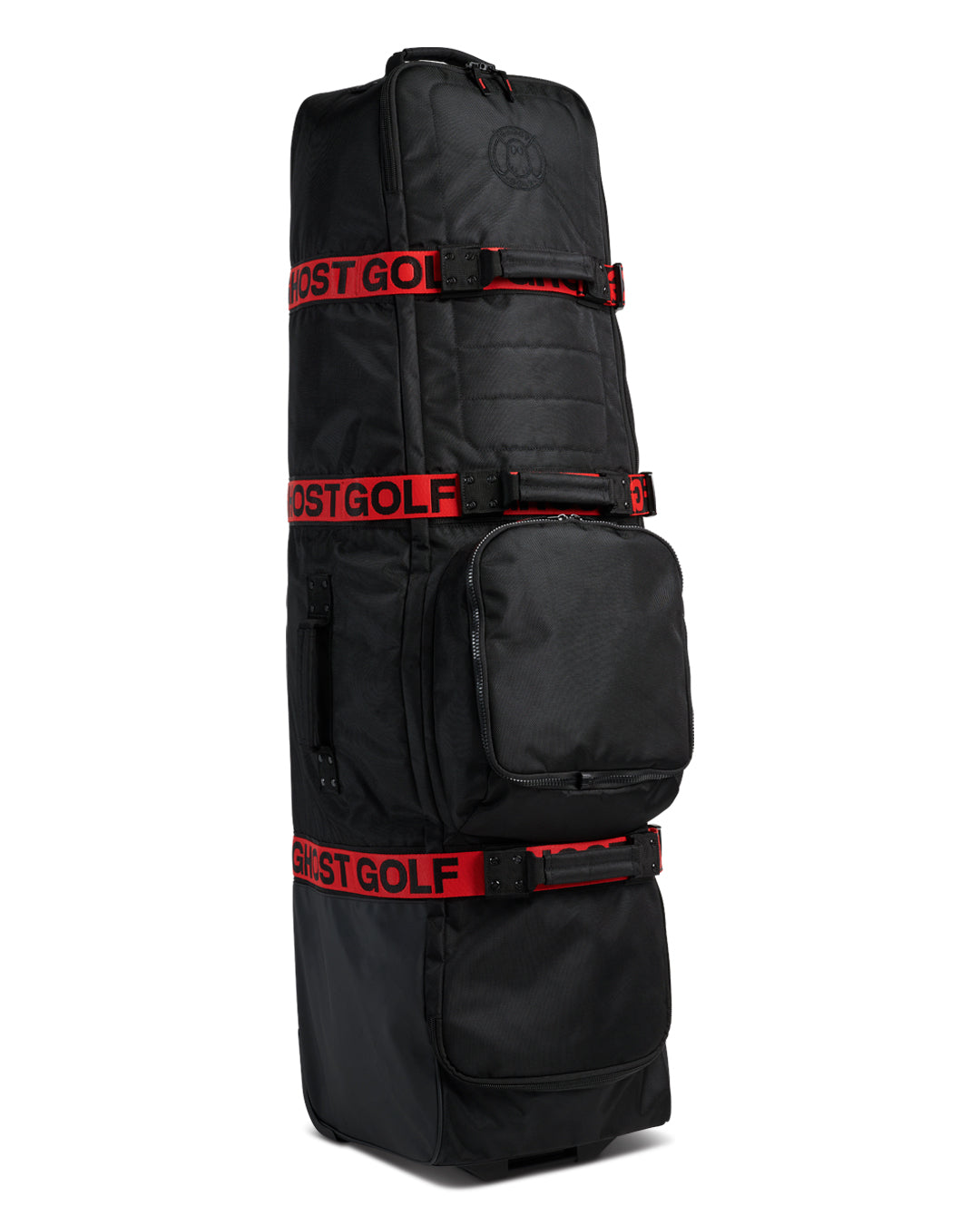 Golf Travel Bag 1. Black with Red Nylon strap Webbing. Red Strap #color_red-strap