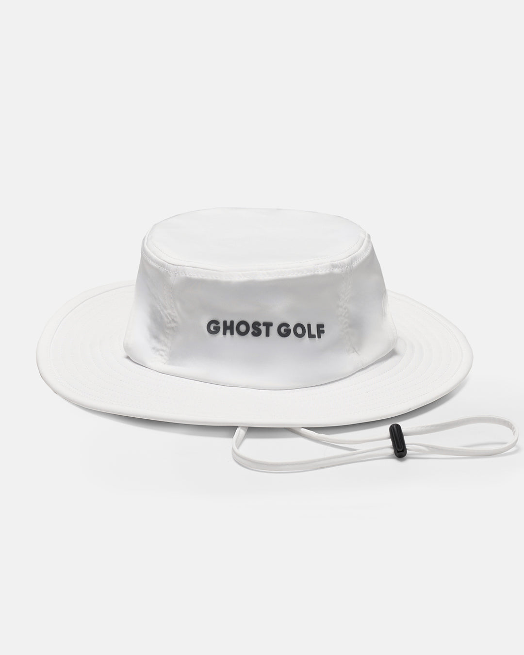 Front Product Photo of White GG Boonie Hat with Ghost Golf Logo #color_white