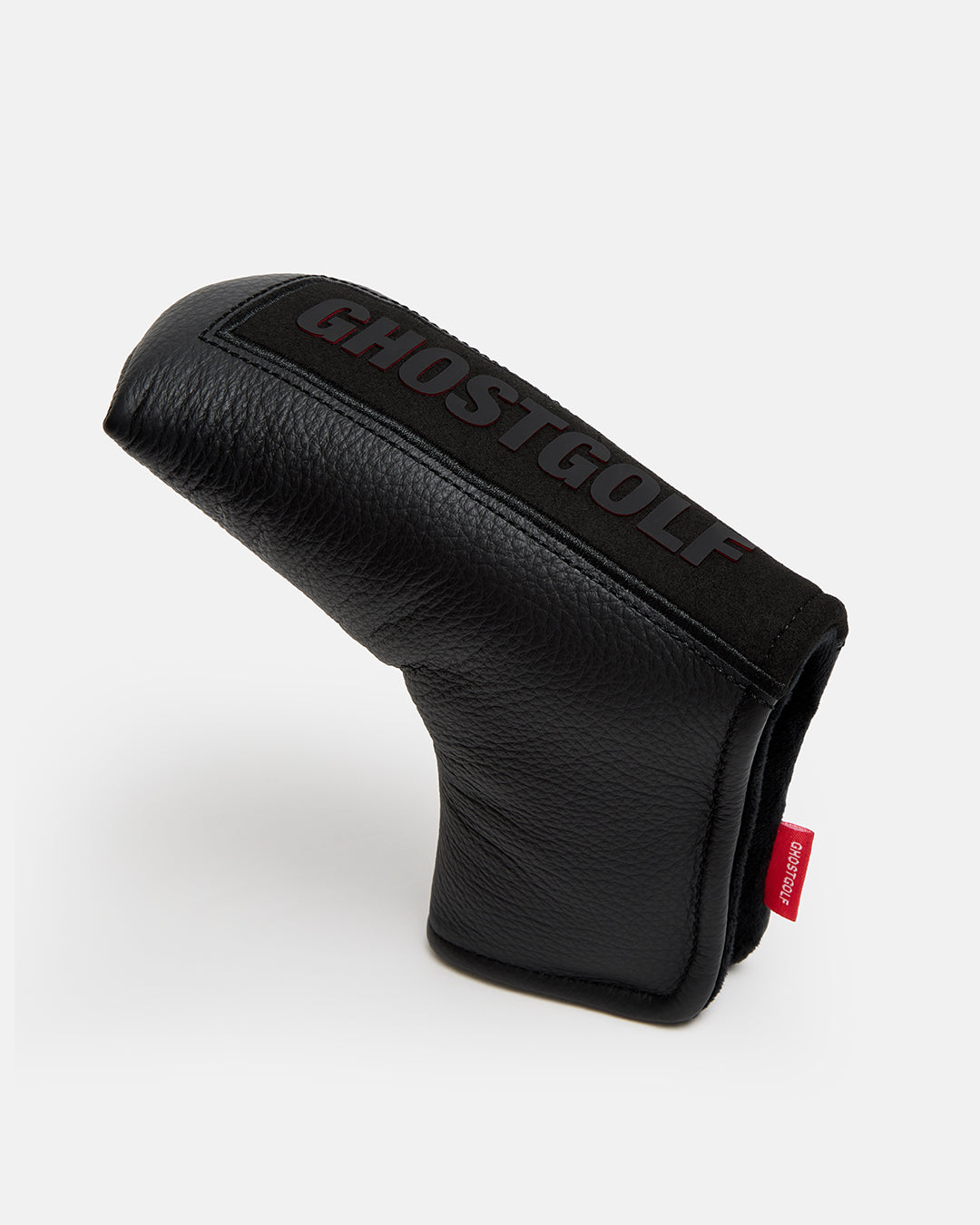 Right View of Ghostgolf Blackout Blade Putter Cover with  the logo ghost golf on top #color_black