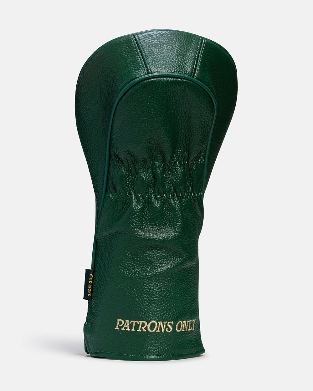 Back View of Driver Patrons Only Leather Head Cover with patrons only hit #size_driver