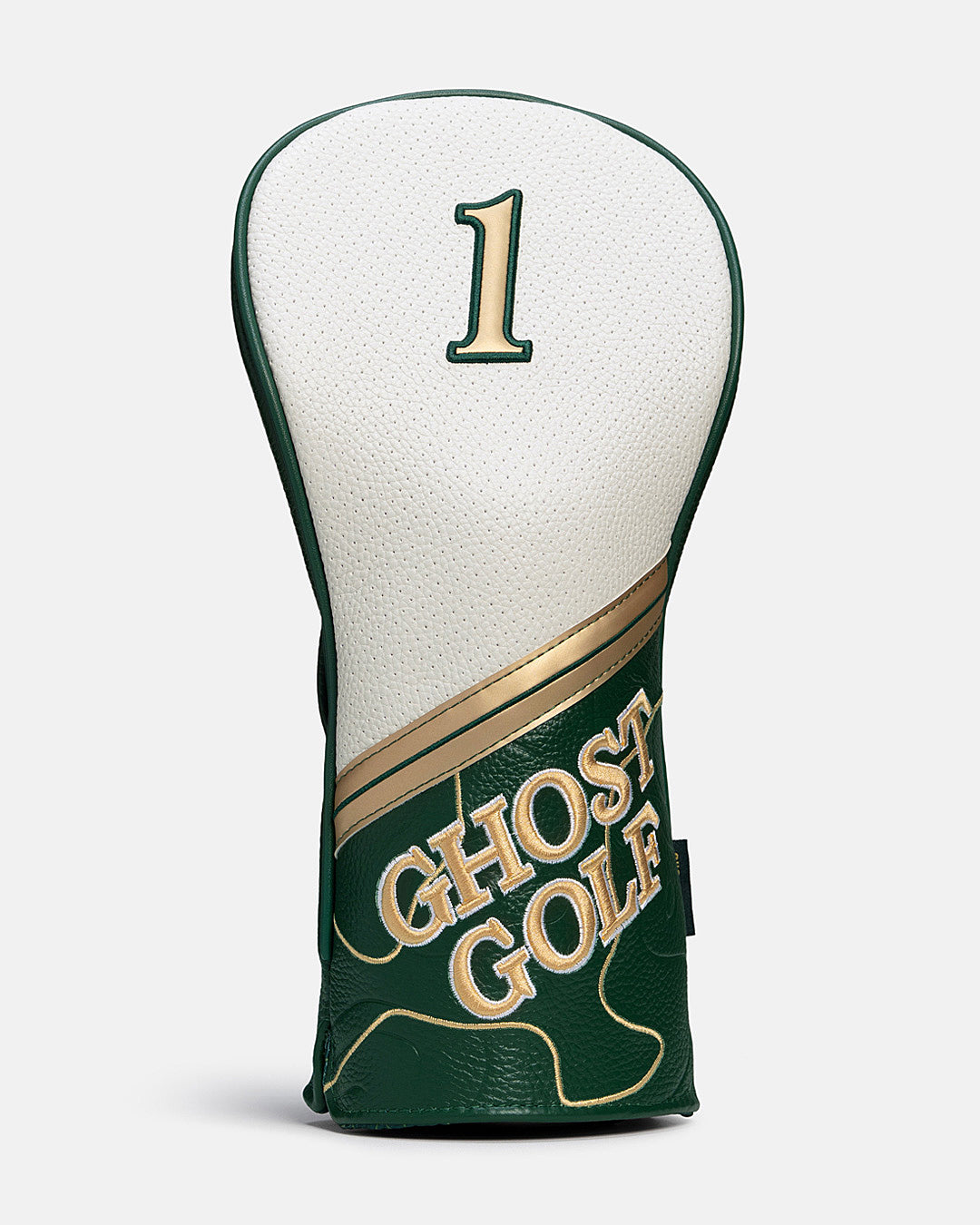 Front View of Driver Patrons Only Leather Head Cover with ghost golf hit #size_driver
