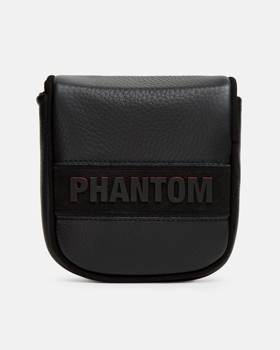 Front View Product Shot of Phantom Blackout Mallet Putter Cover with the word phantom in the middle #color_black
