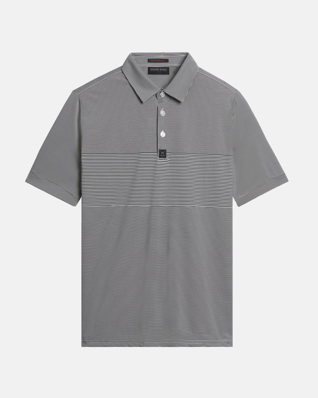 Front Product Shot of White Qualifier Stripe Polo #color_dark-navy