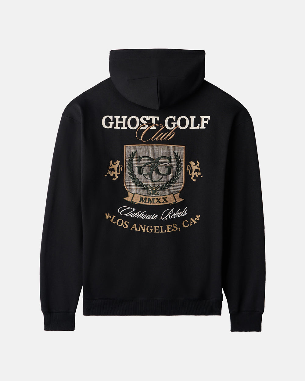 Back product shot of Black Rebel Pleated Hoodie #color_black