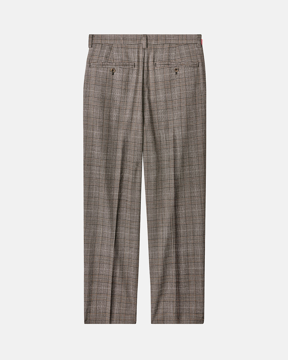 Back product shot of Dark Chocolate Rebel Pleated Plaid Pant #color_dark-chocolate