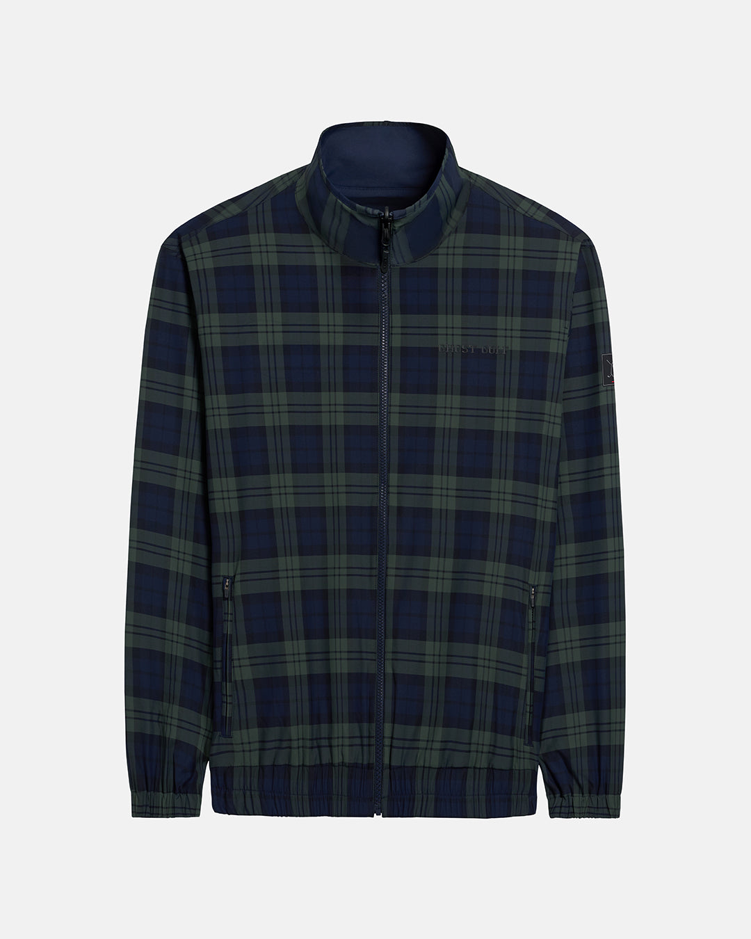 Front View Product Photo of Plaid Dark Navy Spectator Reversible Jacket #color_plaid-navy