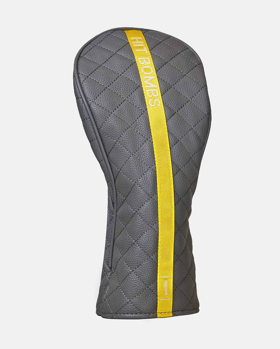 Ghost Golf Grey Leather Head Cover Driver with Yellow Stripe HIT BOMBS