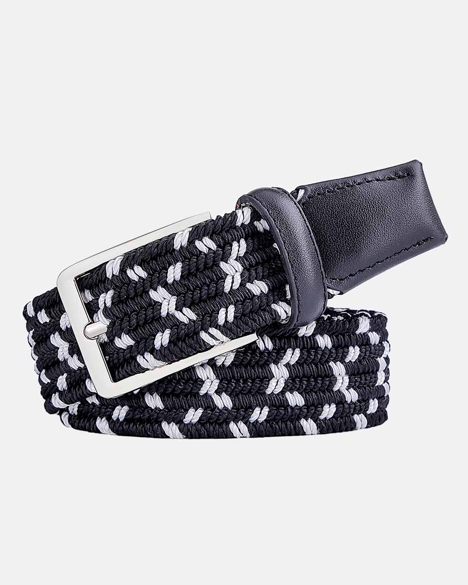 Ghost Golf Ryan Belt Black & White Belt with Silver Buckle
