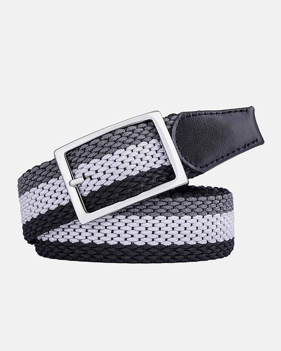 Ghost Golf Grey/Off White/Black Belt with Steel Buckle