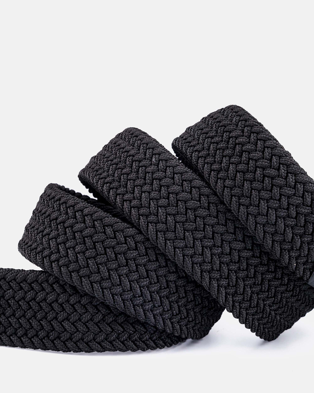 Ghost Golf Black Belt with Black Buckle and Black Leather Tail